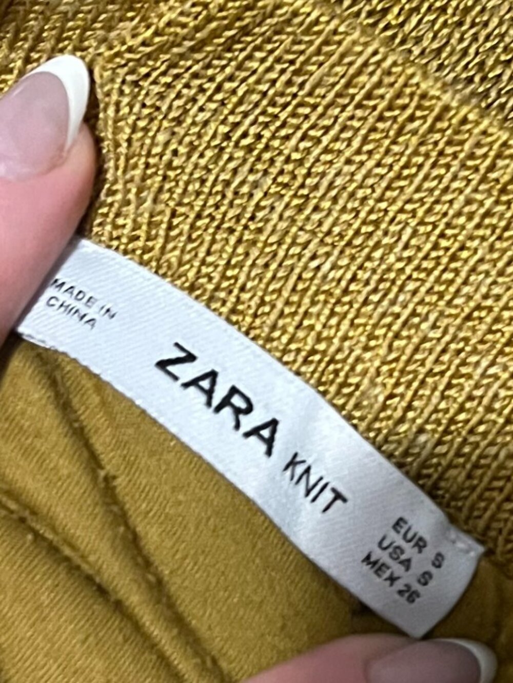Zara Knit Rustic Asymmetric Skirt Knit Pull On Elastic Waist Women's Small - Picture 5 of 6